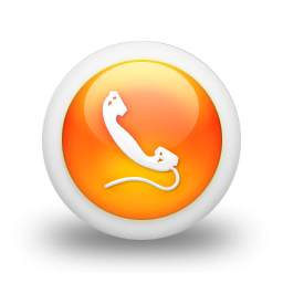 105394 3d glossy orange orb icon business phone2